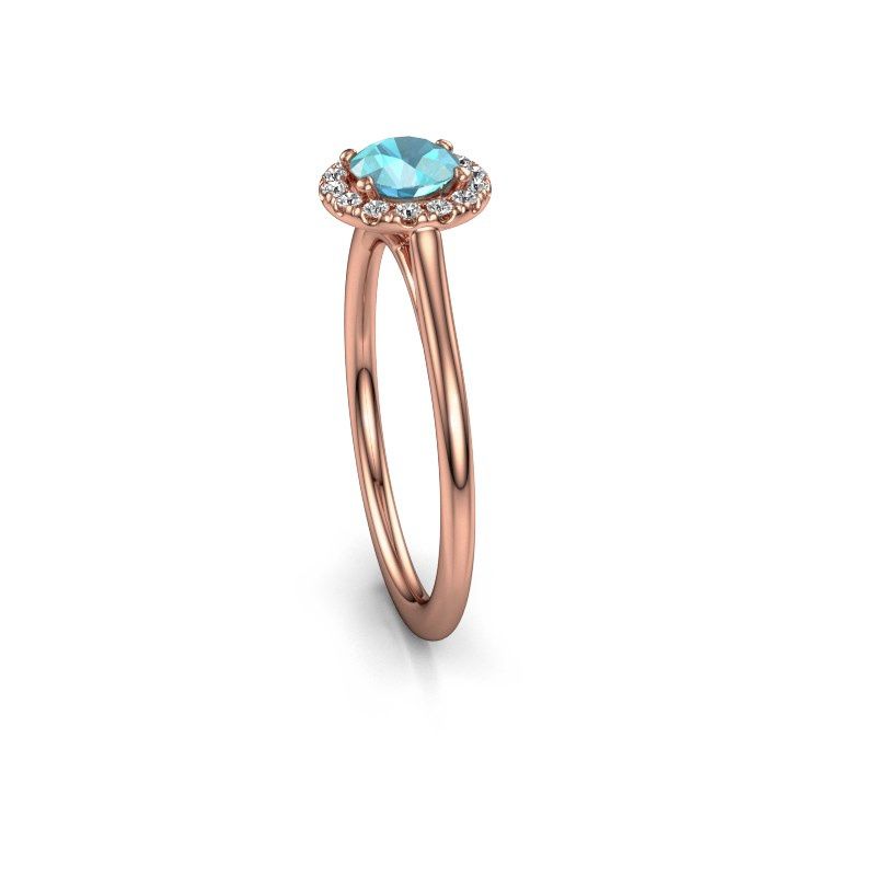 Image of Engagement ring seline rnd 1<br/>585 rose gold<br/>Blue topaz 5 mm