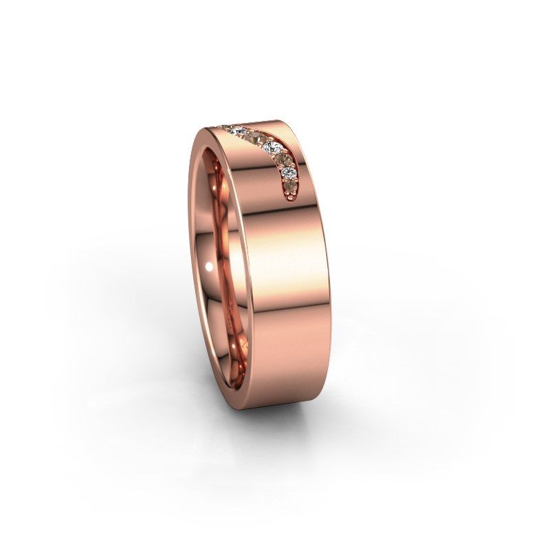 Image of Wedding ring WH2053L16BP<br/>585 rose gold ±6x2 mm<br/>Brown diamond