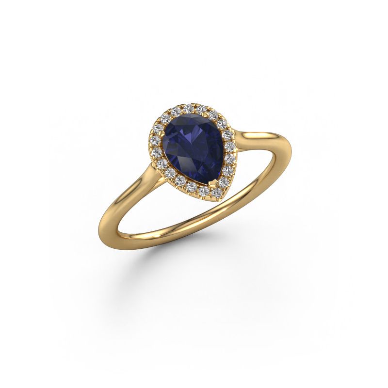 Bague de fiançailles Seline per 1 585 or jaune saphir 7x5 mm