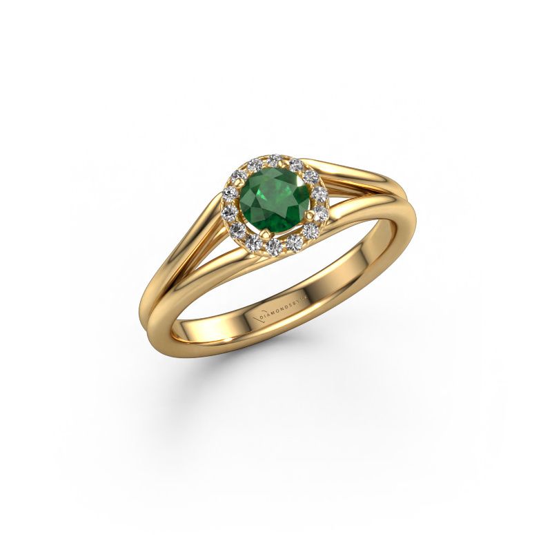 Engagement ring Verla rnd 1 585 gold emerald 4.7 mm