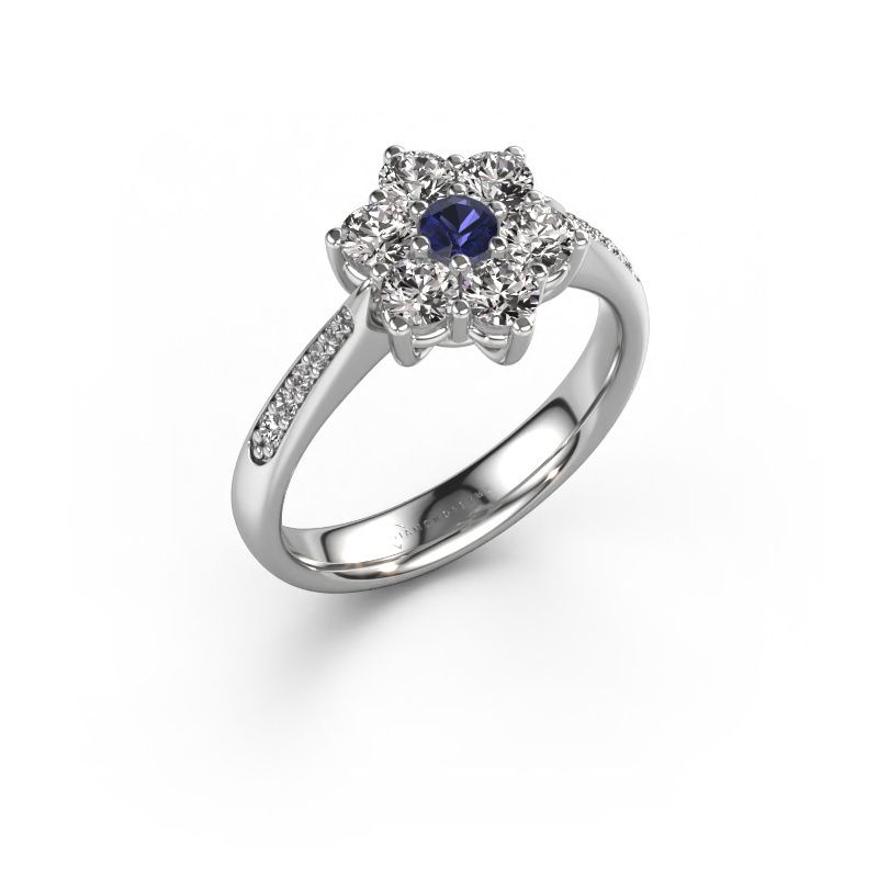 Bague de fiançailles Chantal 2 585 or blanc saphir 1.7 mm