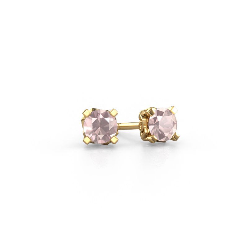 Earrings Ize 585 gold morganite champagne 5 mm