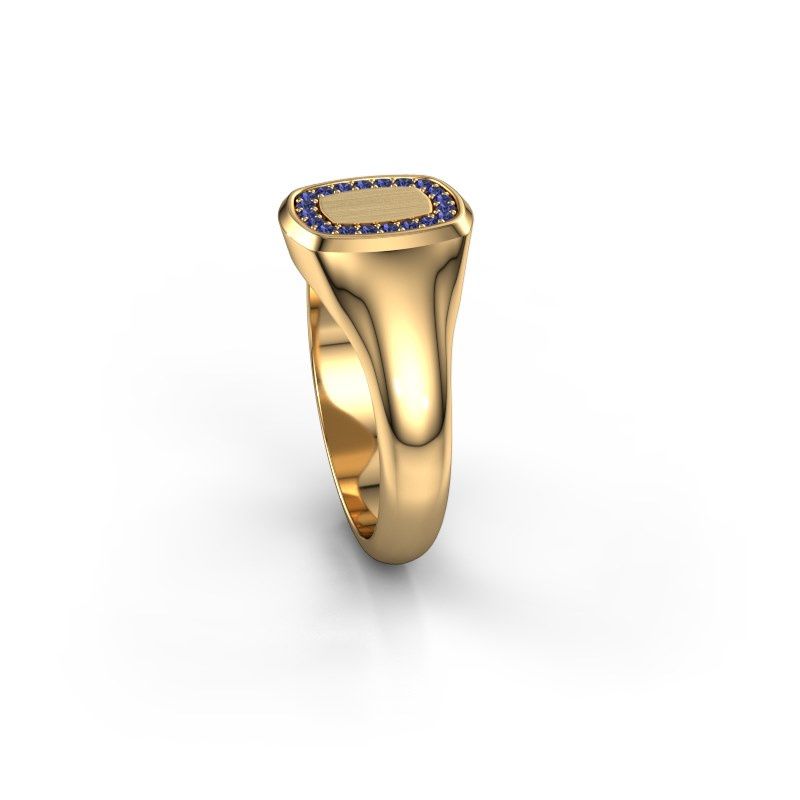 Image of Signet ring Dalia Cushion 1 585 gold sapphire 1.2 mm