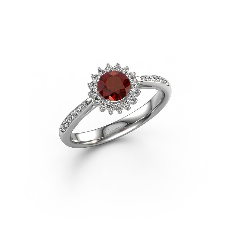 Engagement ring Tilly RND 2 585 white gold garnet 5 mm