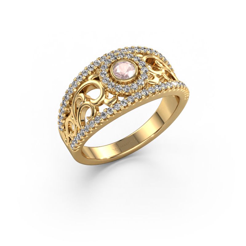 Ring Lavona 585 gold morganite champagne 3.4 mm