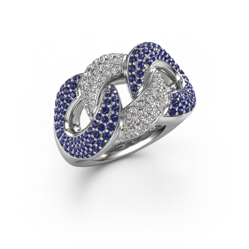 Bague Kylie 3 13mm 950 platine saphir 0.8 mm