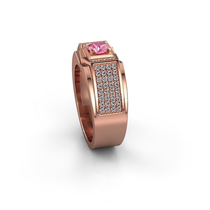 Image of Men's ring marcel<br/>585 rose gold<br/>Pink sapphire 5 mm