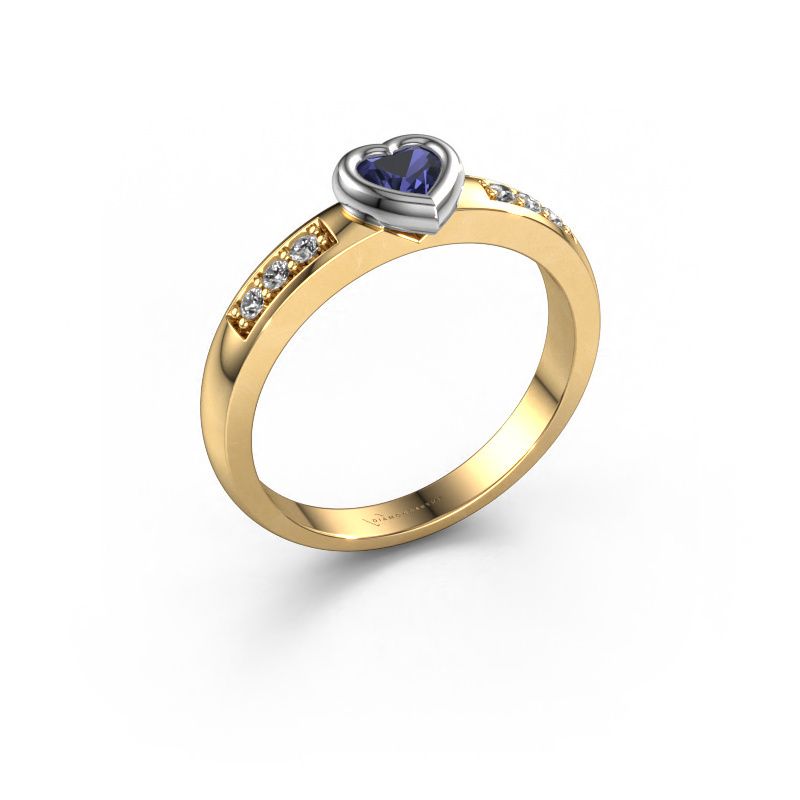 Engagement ring Lieke Heart 585 gold sapphire 4 mm