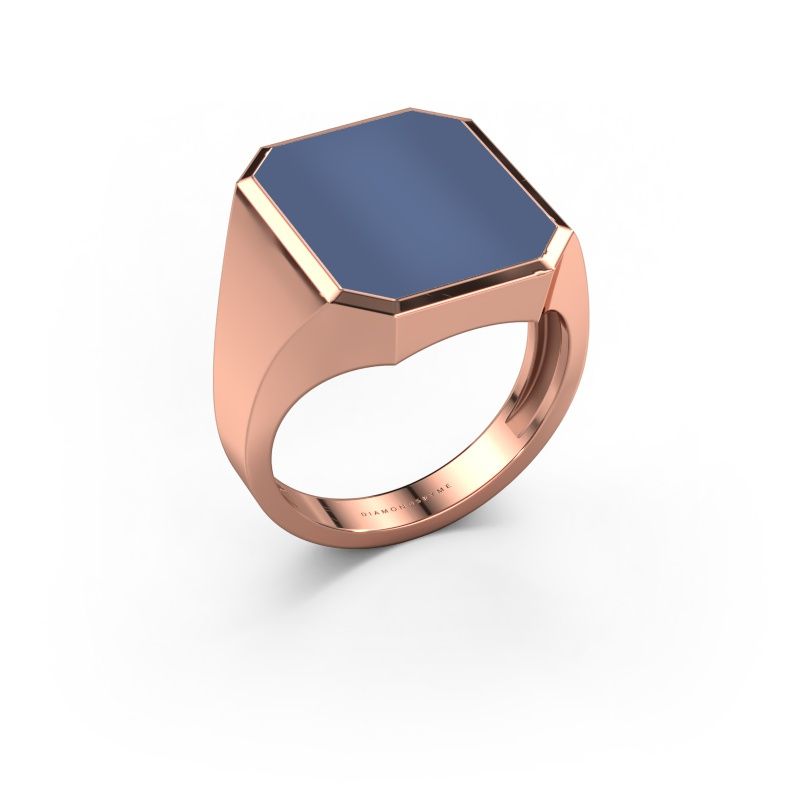 Signet ring Lars 5 light 585 rose gold blue sardonyx 16x13 mm