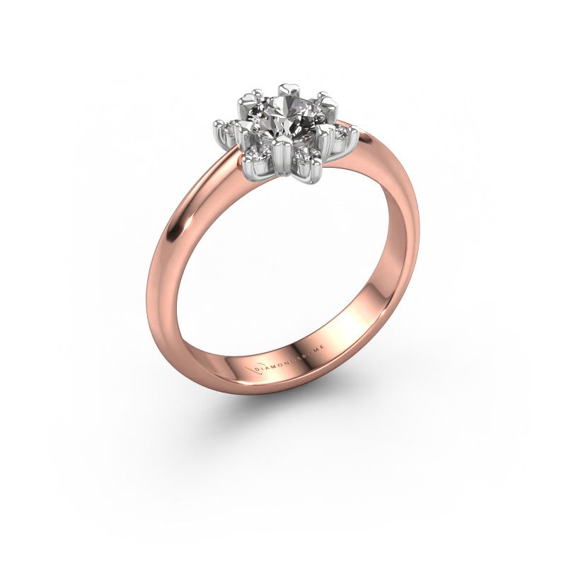 Bague Liesbeth 585 or rose diamant synthétique 0.62 crt