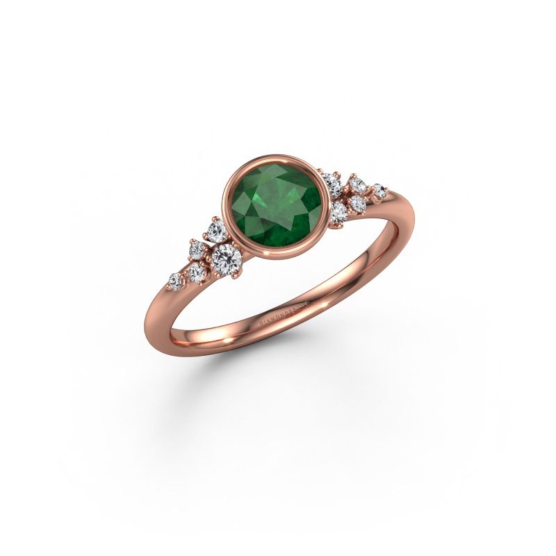 Engagement ring Aliyah RND 585 rose gold emerald 5.7 mm