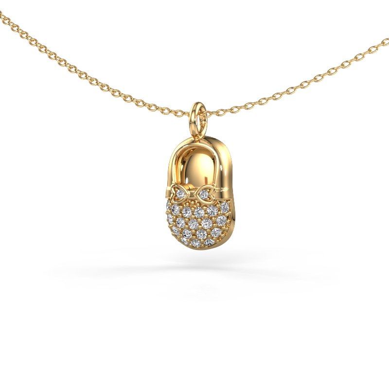 Pendant Babyshoe 585 gold zirconia 1.3 mm