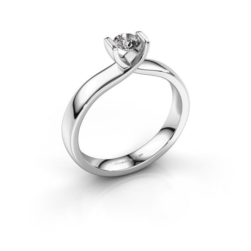 Afbeelding van Verlovingsring Noor 585 witgoud diamant 0.25 crt