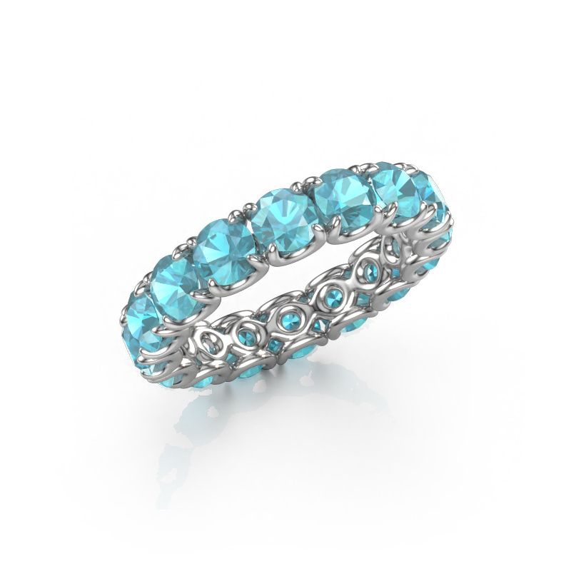 Bague Estee 4.2 585 or blanc topaze bleue 4.2 mm