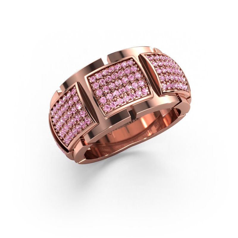 Bague Laura 585 or rose saphir rose 1 mm