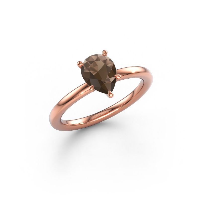 Verlovingsring Crystal PER 1 585 rosé goud rookkwarts 8x6 mm