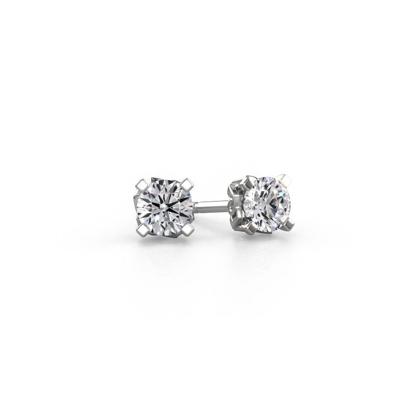 Boucles d'oreilles Ize 585 or blanc diamant synthétique 1.00 crt
