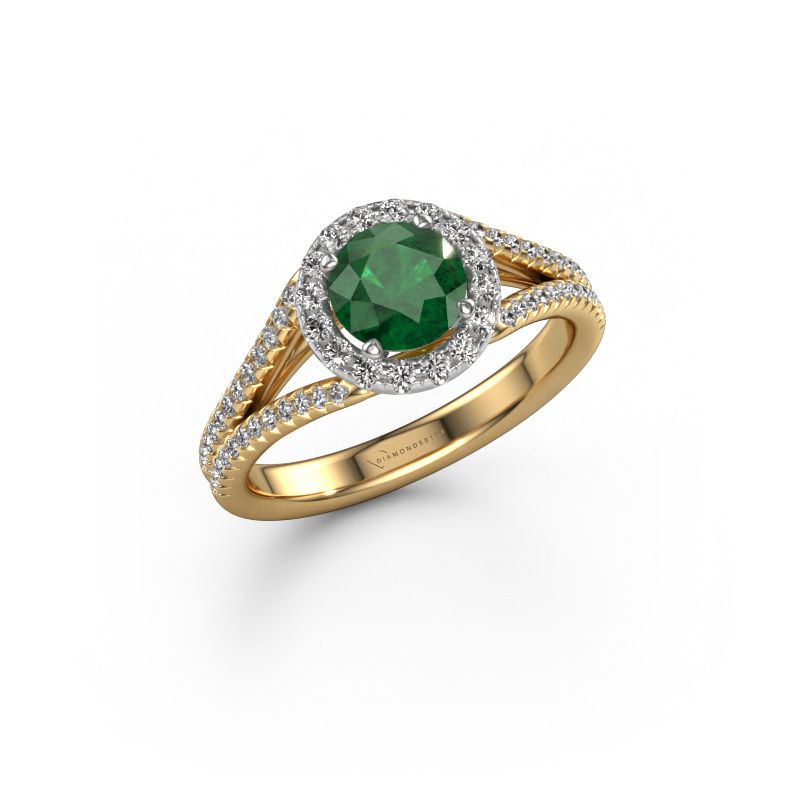 Verlobungsring Verla rnd 2 585 Gold Smaragd 6.5 mm