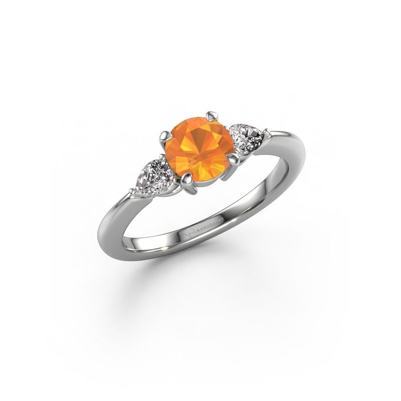 Verlovingsring Chanou RND 950 platina citrien 6 mm