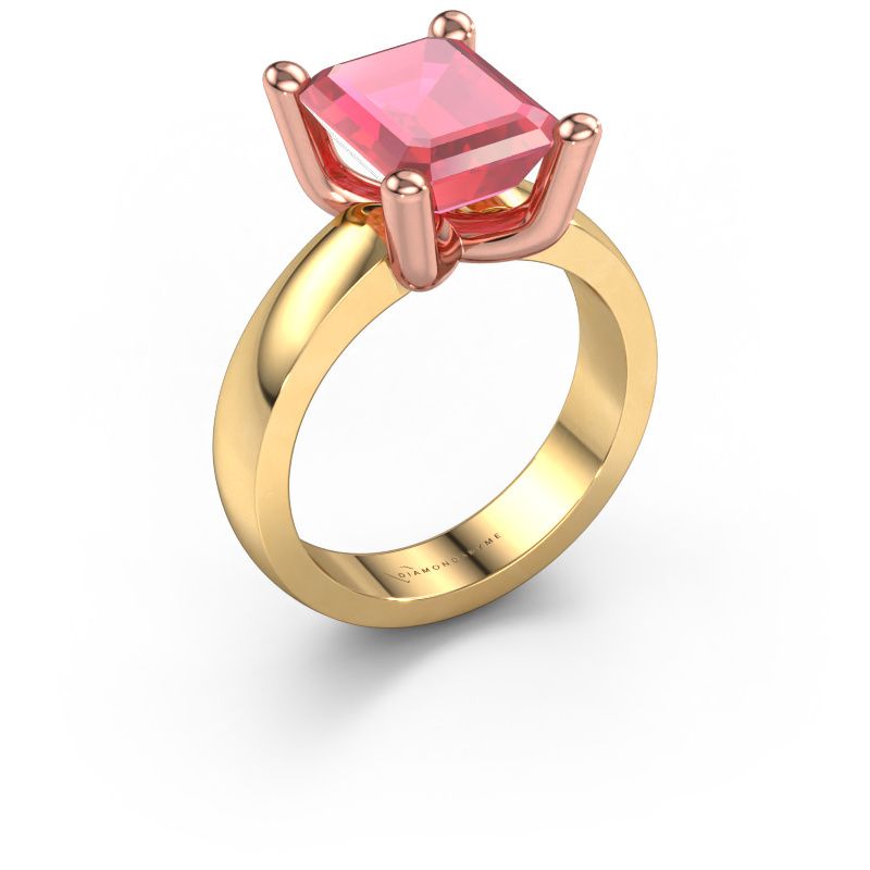 Ring Clelia EME 585 gold tourmaline pink 10x8 mm