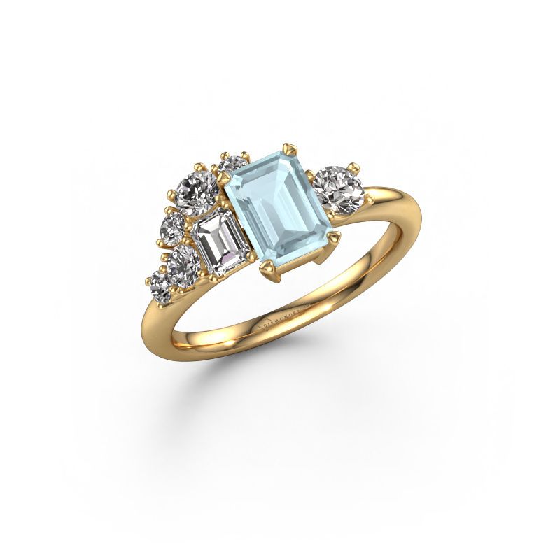 Ring Sabina 585 gold aquamarine 7x5 mm