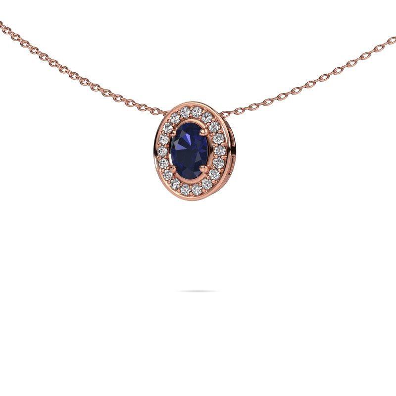 Kette Madelon 585 Roségold Saphir 6x4 mm