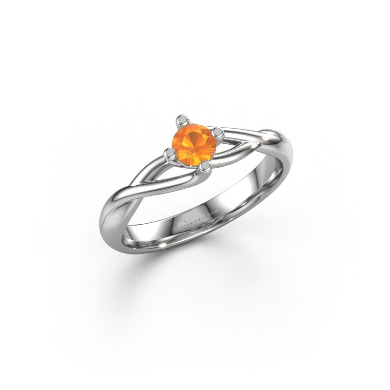 Bague de fiançailles Paulien 950 platine citrine 4 mm