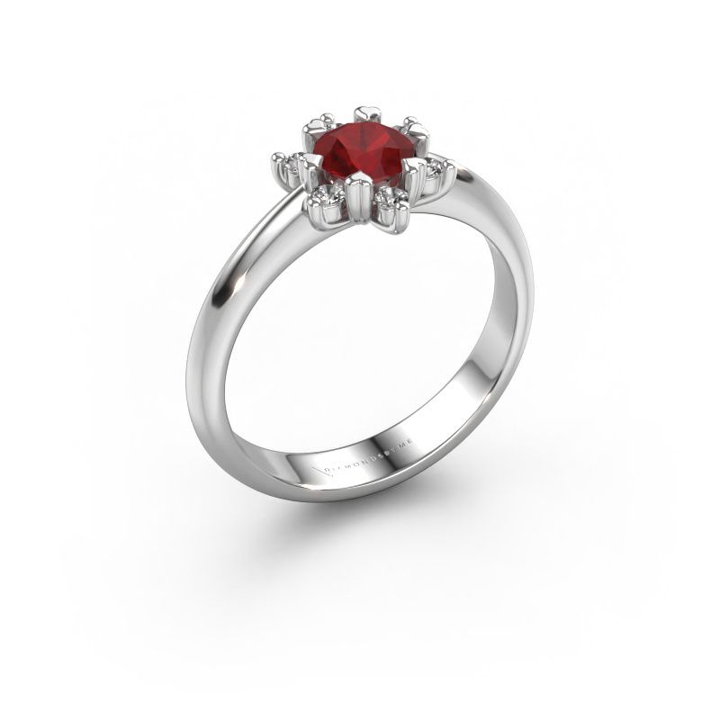 Ring Liesbeth 585 Weißgold Rubin 5 mm