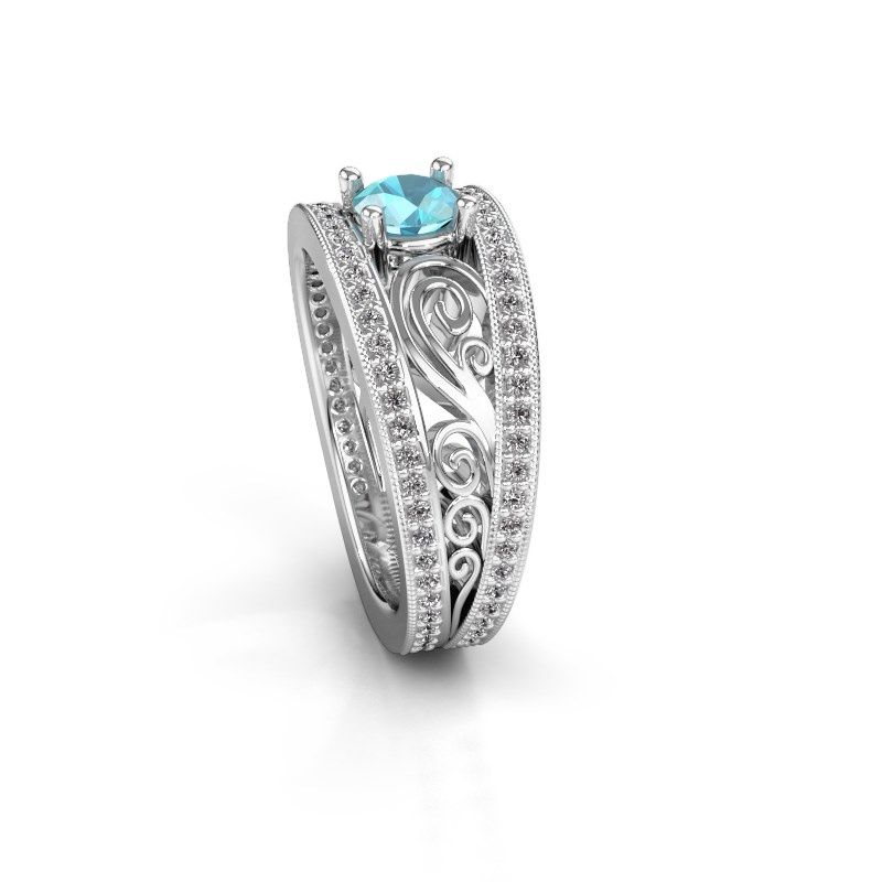 Image of Ring Julliana<br/>585 white gold<br/>Blue topaz 5 mm
