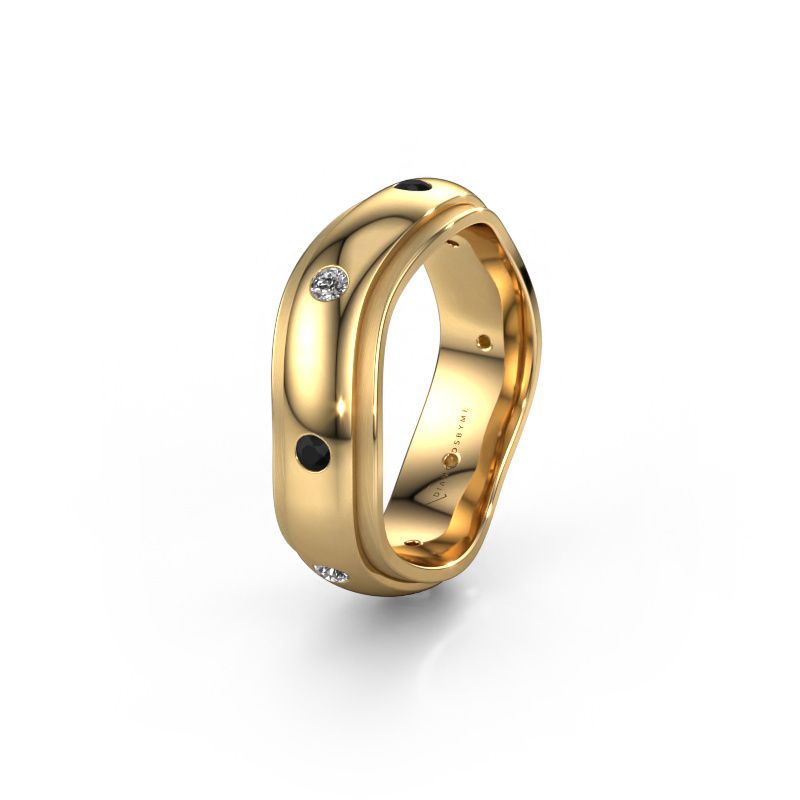 Wedding ring WH2051L26DP 585 gold black diamond ±6x2.4 mm