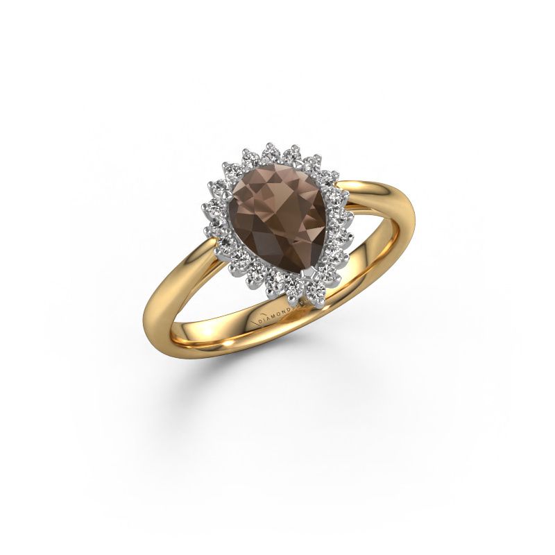 Engagement ring Tilly per 1 585 gold smokey quartz 8x6 mm