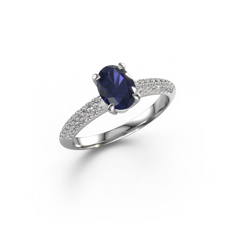 Engagement ring Morane OVL 950 platinum sapphire 7,5x5,5 mm