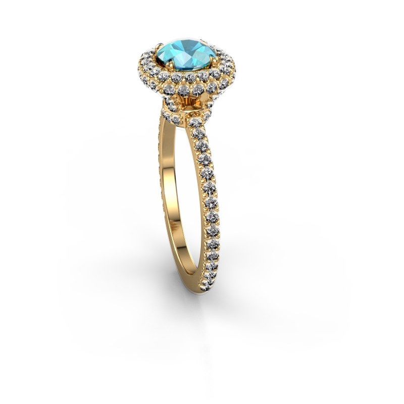 Image of Engagement ring Talitha RND 585 gold blue topaz 6.5 mm