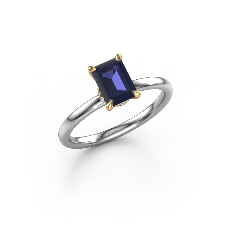 Verlovingsring Crystal EME 3 585 witgoud saffier 7x5 mm