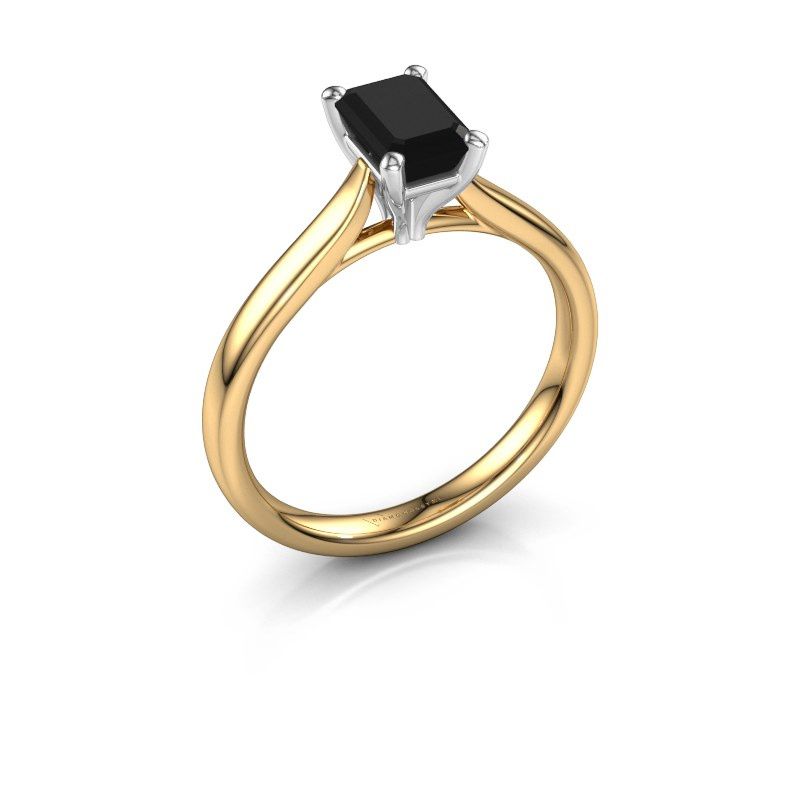 Afbeelding van Verlovingsring Mignon eme 1 585 goud zwarte diamant 1.08 crt