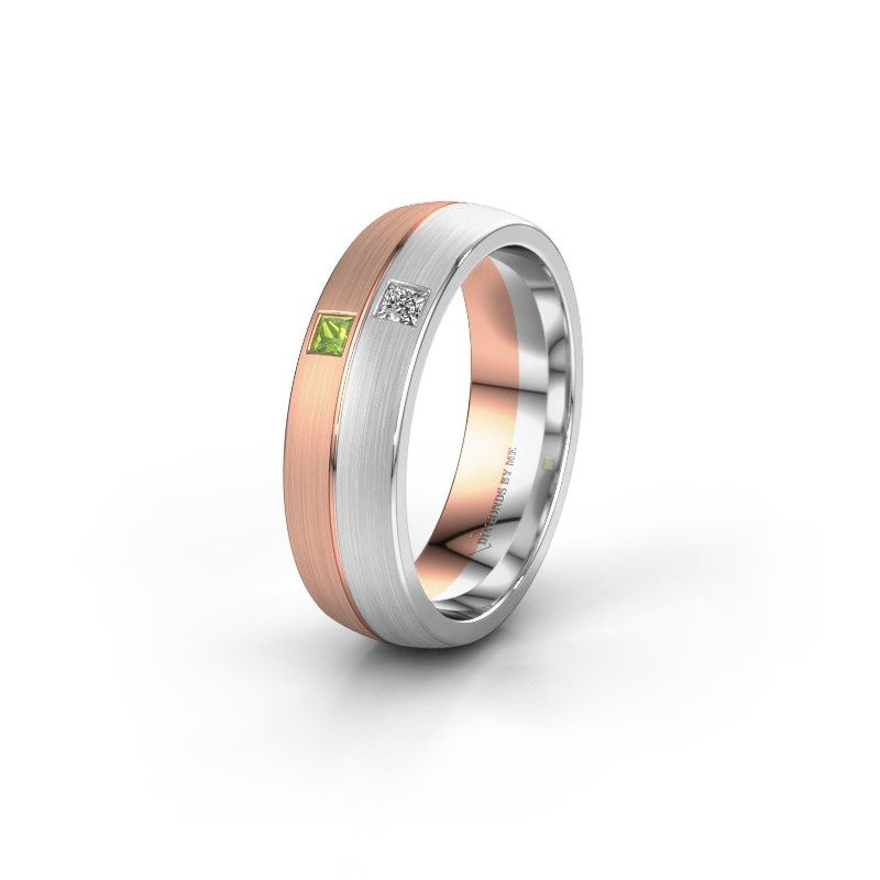Afbeelding van Trouwring WH0250L26BM 585 rosé goud peridoot ±6x2 mm