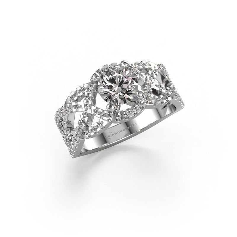 Bague Jeni 585 or blanc diamant synthétique 1.523 crt