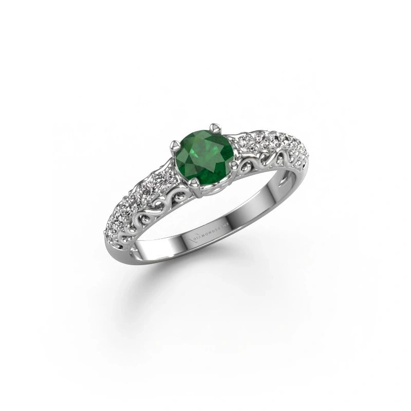 Engagement ring Mellie 950 platinum emerald 5 mm