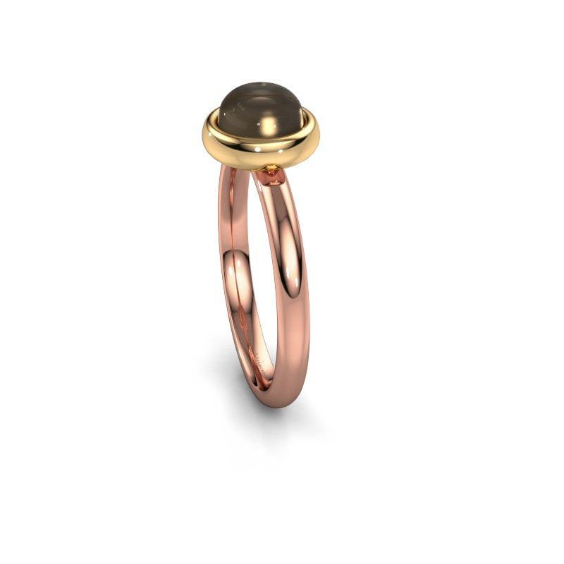 Afbeelding van Ring Blossom 585 rosé goud rookkwarts 6 mm