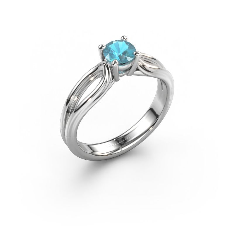 Engagement ring Antonia rnd 1 950 platinum blue topaz 5 mm