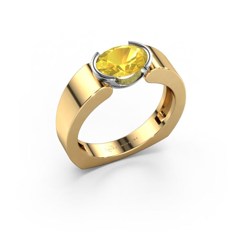 Ring Tonya 585 goud gele saffier 8x6 mm
