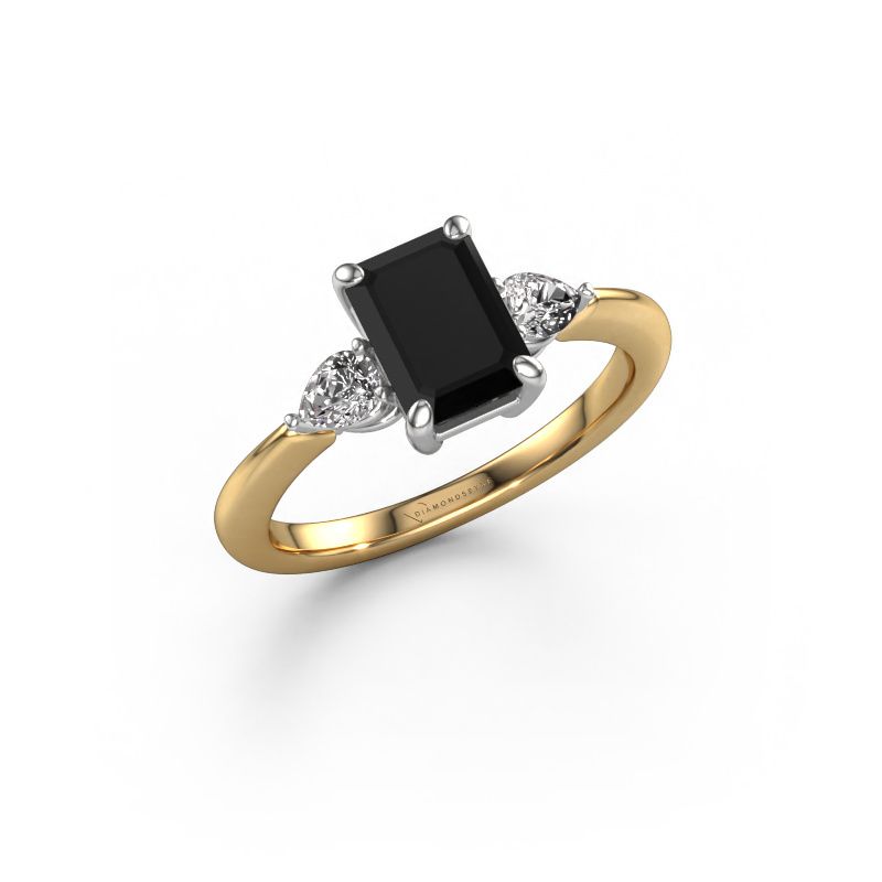 Engagement ring Chanou EME 585 gold black diamond 2.22 crt