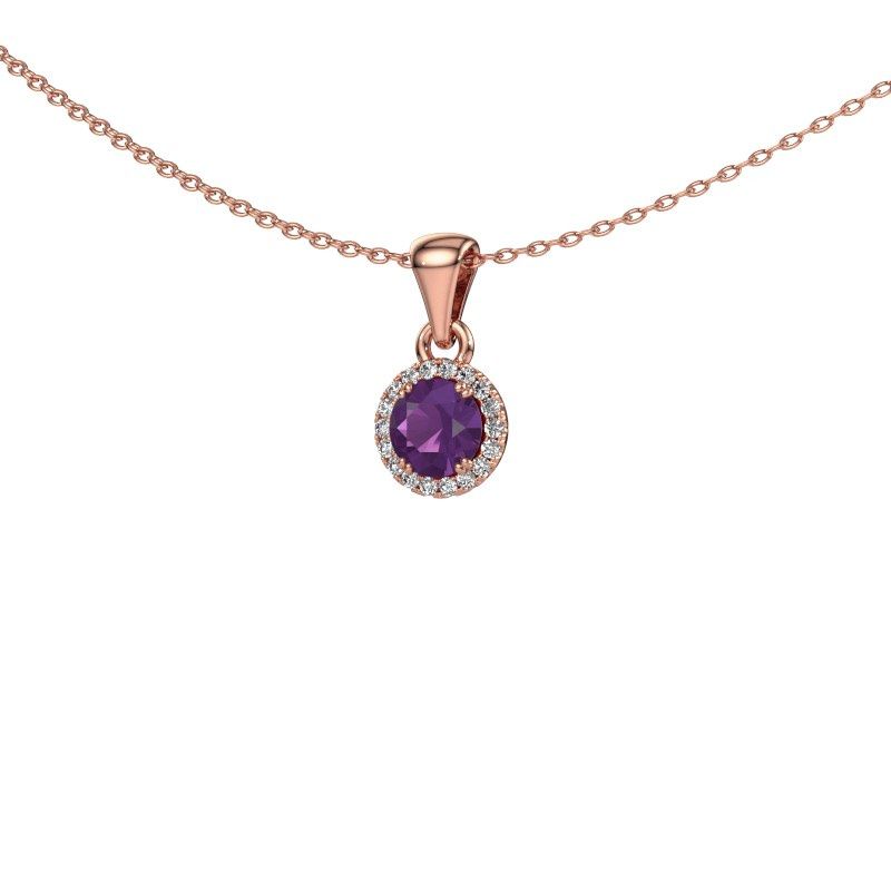 Pendant Seline rnd 585 rose gold amethyst 4.7 mm