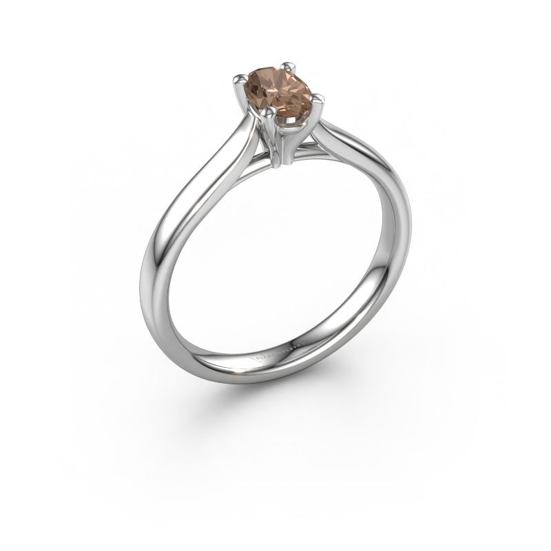 Bague de fiançailles Mignon OVL 1 950 platine diamant brun 1.10 crt