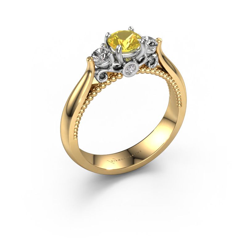 Verlobungsring Tiffani 585 Gold Gelb Saphir 5 mm