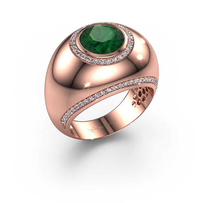 Ring Roxann 585 rose gold emerald 8 mm