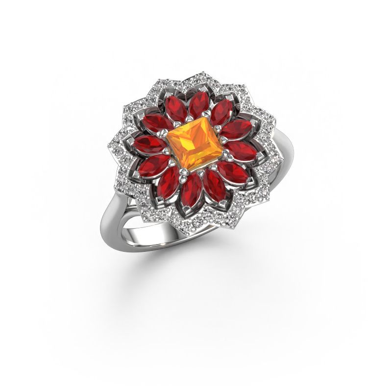 Engagement ring Franka 950 platinum citrin 4 mm