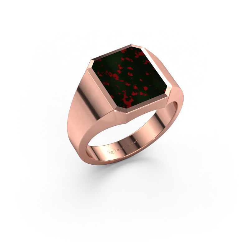 Signet ring Lars 2 585 rose gold bloodstone 12x10 mm