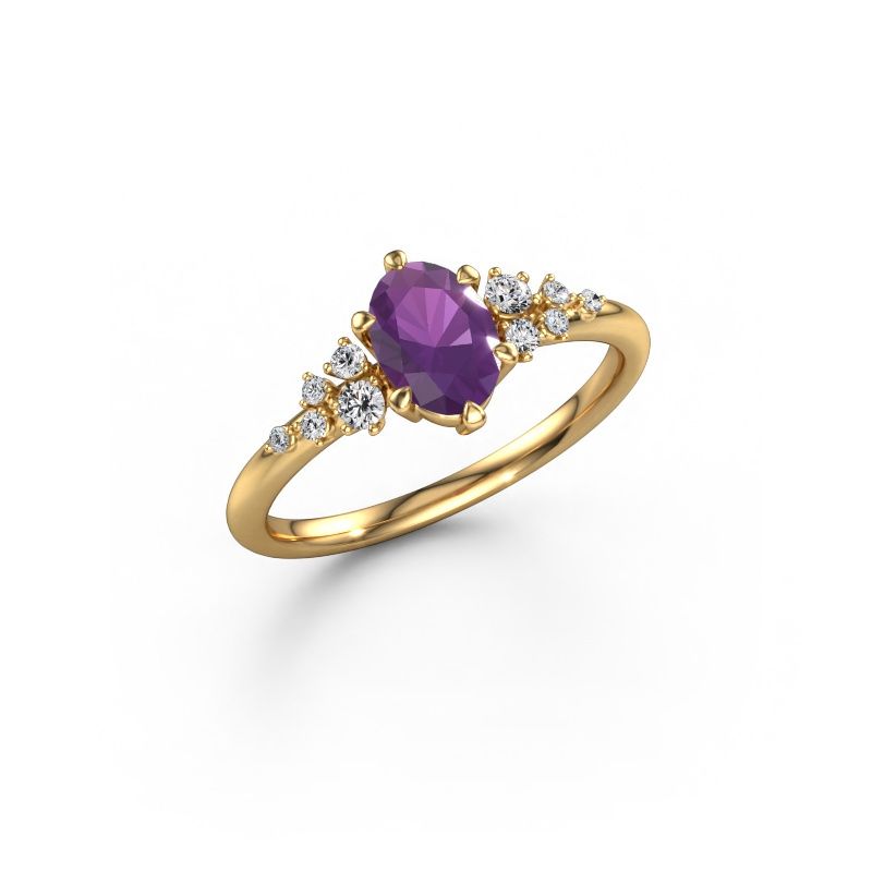 Ring Royce OVL 585 gold amethyst 7x5 mm