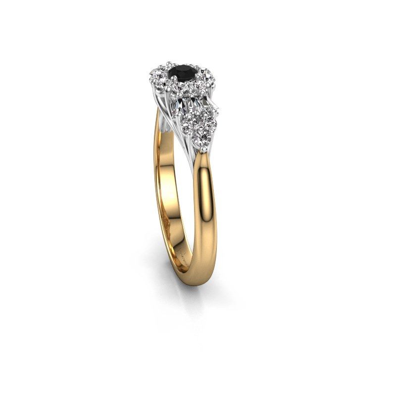 Afbeelding van Verlovingsring Carisha<br/>585 goud<br/>Zwarte diamant 0.55 crt